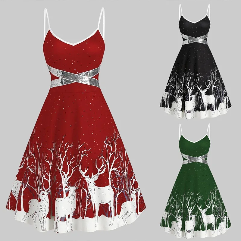 Woman Festival Christmas Elf Elk New Year Xmas Sling Dresses Girls Cosplay Costume Princess Party Role Play Dress Make Up Outfit
Woman Festival Christmas Elf Elk New Year Xmas Sling Dresses Girls Cosplay Costume Princess Party Role Play Dress Make Up Outfit