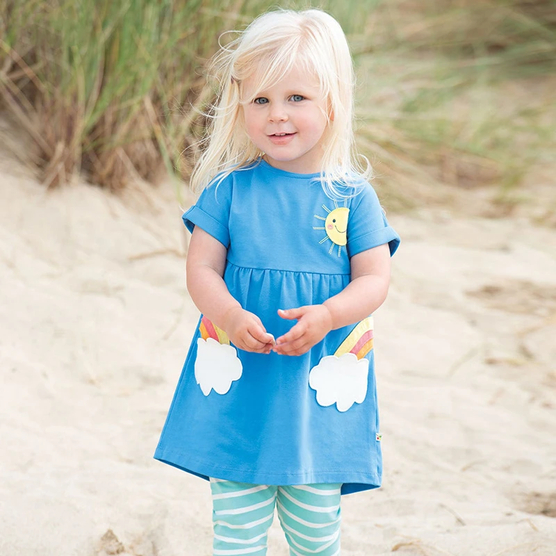 2021 Summer Sun Children's Clothing Kids Cartoon Sky Cute Short Sleeve Solid Cotton Soft Dress For Girls Fit 2-7 Years Toddlers
2021 Summer Sun Children's Clothing Kids Cartoon Sky Cute Short Sleeve Solid Cotton Soft Dress For Girls Fit 2-7 Years Toddlers