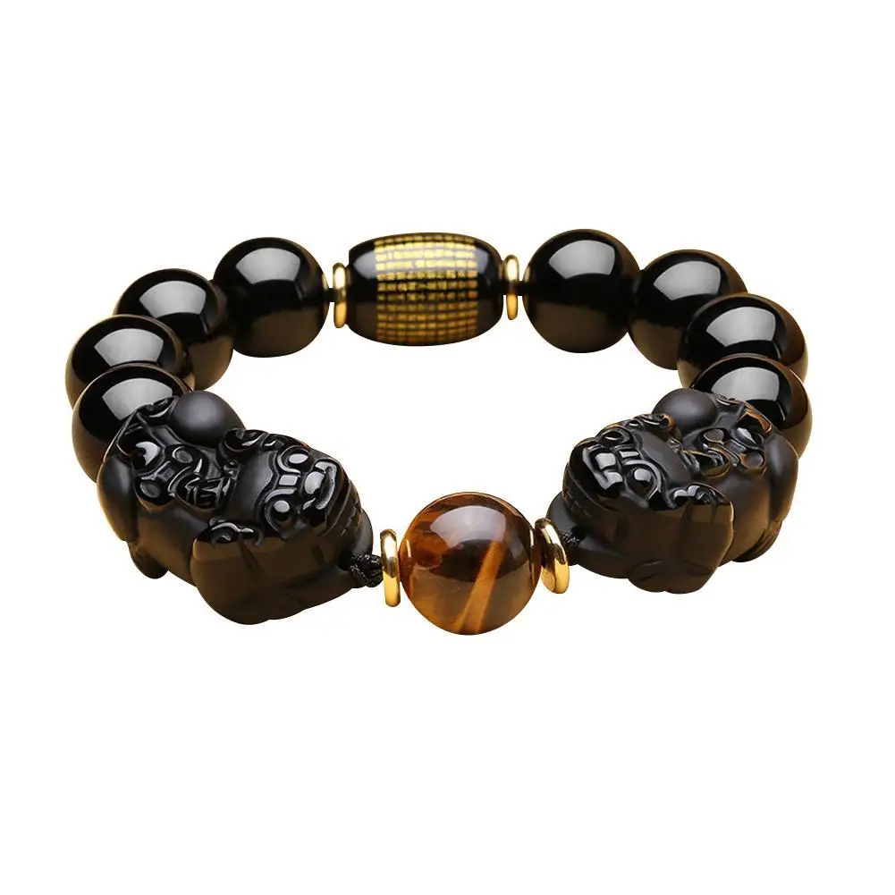 Natural Gold Obsidian Double Pi Yao Wealth Bracelet Luck Bracelets Obsidian Black Stone Eye Yellow Tiger Natural Stone S9K3
Natural Gold Obsidian Double Pi Yao Wealth Bracelet Luck Bracelets Obsidian Black Stone Eye Yellow Tiger Natural Stone S9K3