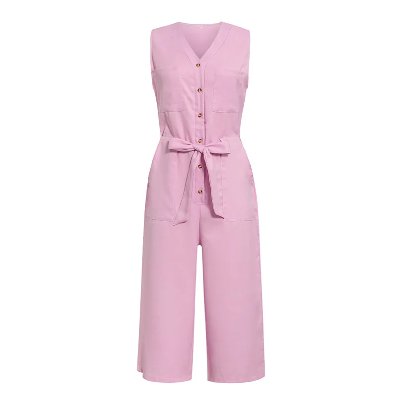 Foridol sleeveless wide leg pink jumpsuits womens rompers chic streetwear button casual jumpsuit overalls v neck pocket jumpsuit
Foridol sleeveless wide leg pink jumpsuits womens rompers chic streetwear button casual jumpsuit overalls v neck pocket jumpsuit