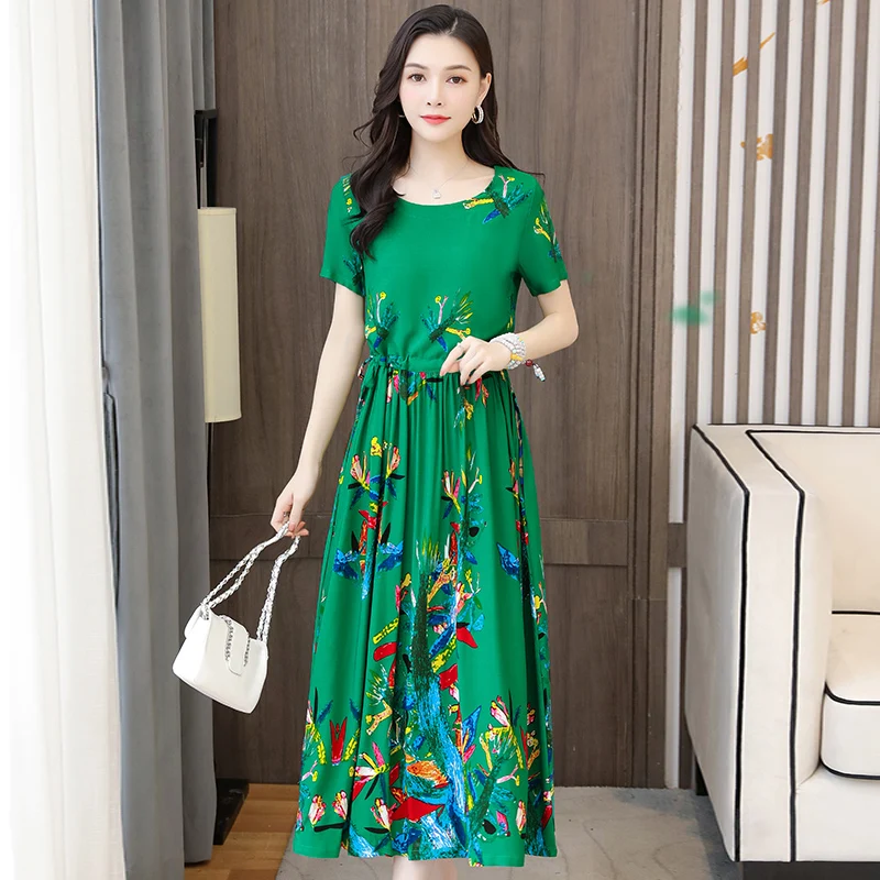 Printed Oversize Long Dress Women short Sleeve Dresses Female 2021 New Summer Casual Lady Vestidos
Printed Oversize Long Dress Women short Sleeve Dresses Female 2021 New Summer Casual Lady Vestidos