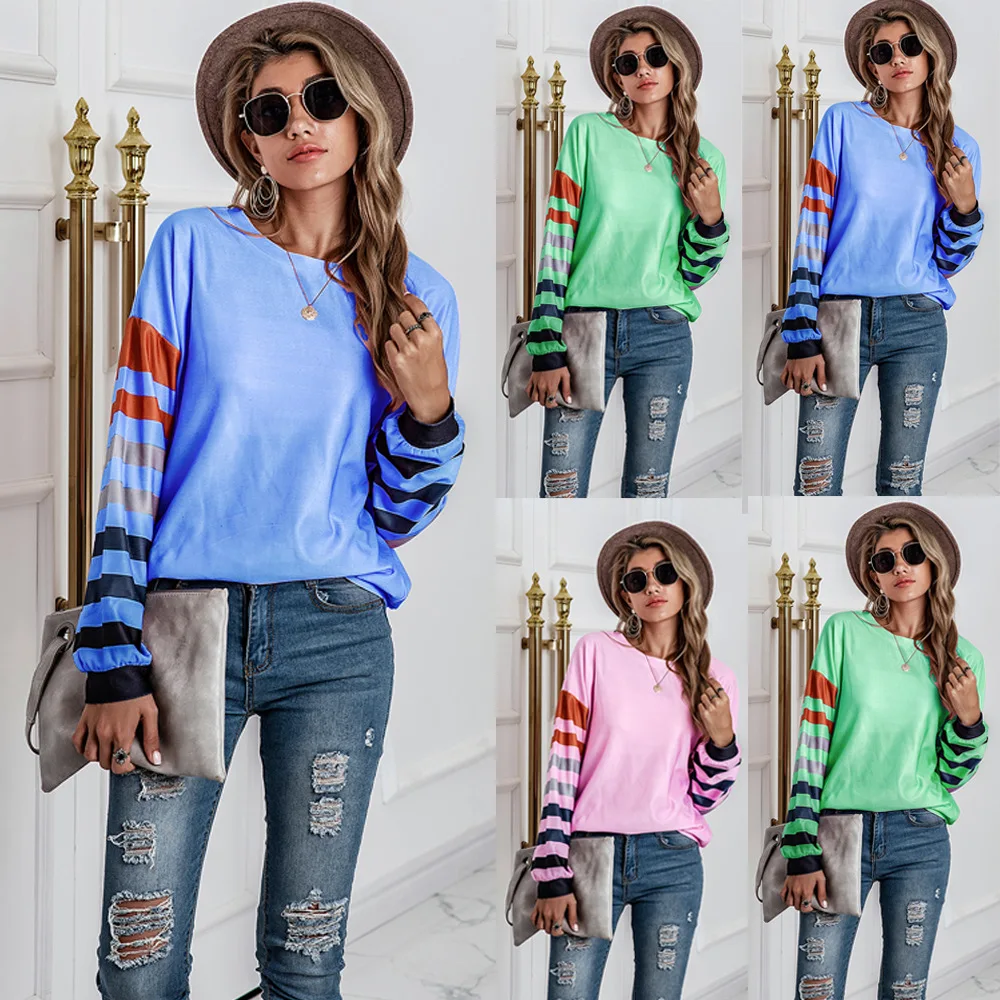 Womens Long Sleeve Stripe Pullovers Sweatshirt Femme Casual Loose Round Collar Print Hoodies Shirts Blusas Para Mujer Plus Size
Womens Long Sleeve Stripe Pullovers Sweatshirt Femme Casual Loose Round Collar Print Hoodies Shirts Blusas Para Mujer Plus Size