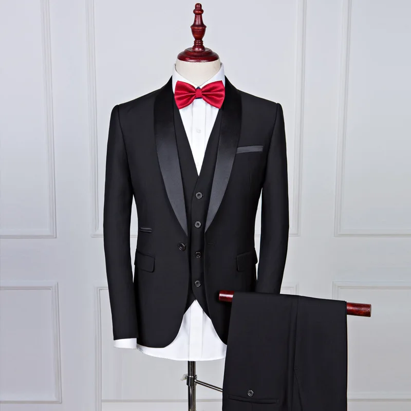 Мужская одежда мужские костюмы деловые одноцветные для жениха лучшее свадебное