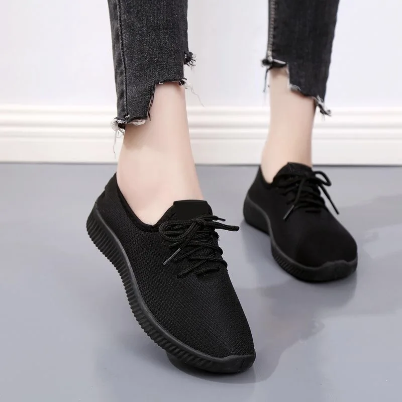Flat Casual Shoes Daily Home Walking Shoes Spring/Autumn Soft-Soled Non-Slip Breathable Lace Black Shoes Mesh Breathable
Flat Casual Shoes Daily Home Walking Shoes Spring/Autumn Soft-Soled Non-Slip Breathable Lace Black Shoes Mesh Breathable