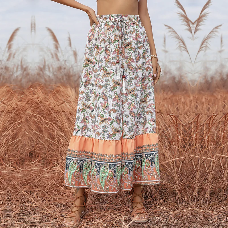 Summer New Design Fashion Print Bohemian Print Skirts Long Style Zd022 Sexy Slit Romantic European Ladies Casual Plus Size Skirt
Summer New Design Fashion Print Bohemian Print Skirts Long Style Zd022 Sexy Slit Romantic European Ladies Casual Plus Size Skirt