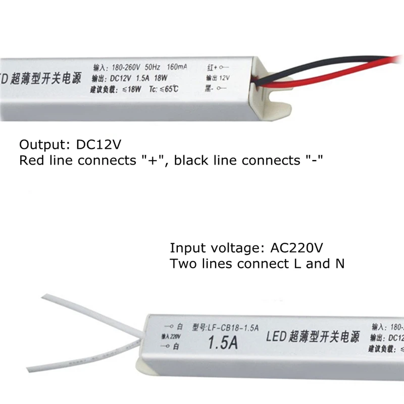 Thin LED Driver Powered Supply AC180-260V To DC12V 18W/24W/36W/48W/60W/72W Lighting Transformer Accessory
Thin LED Driver Powered Supply AC180-260V To DC12V 18W/24W/36W/48W/60W/72W Lighting Transformer Accessory