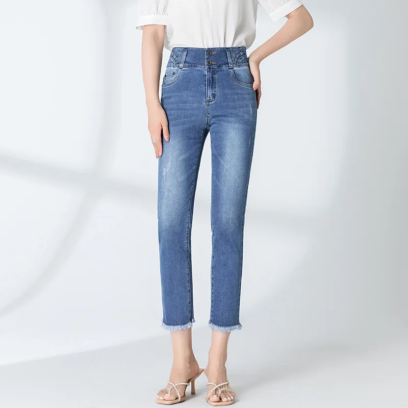 2021 Summer New Feet Pants Women High Waist Slim Thin Section Stretch Frayed Skinny Jeans Women
2021 Summer New Feet Pants Women High Waist Slim Thin Section Stretch Frayed Skinny Jeans Women