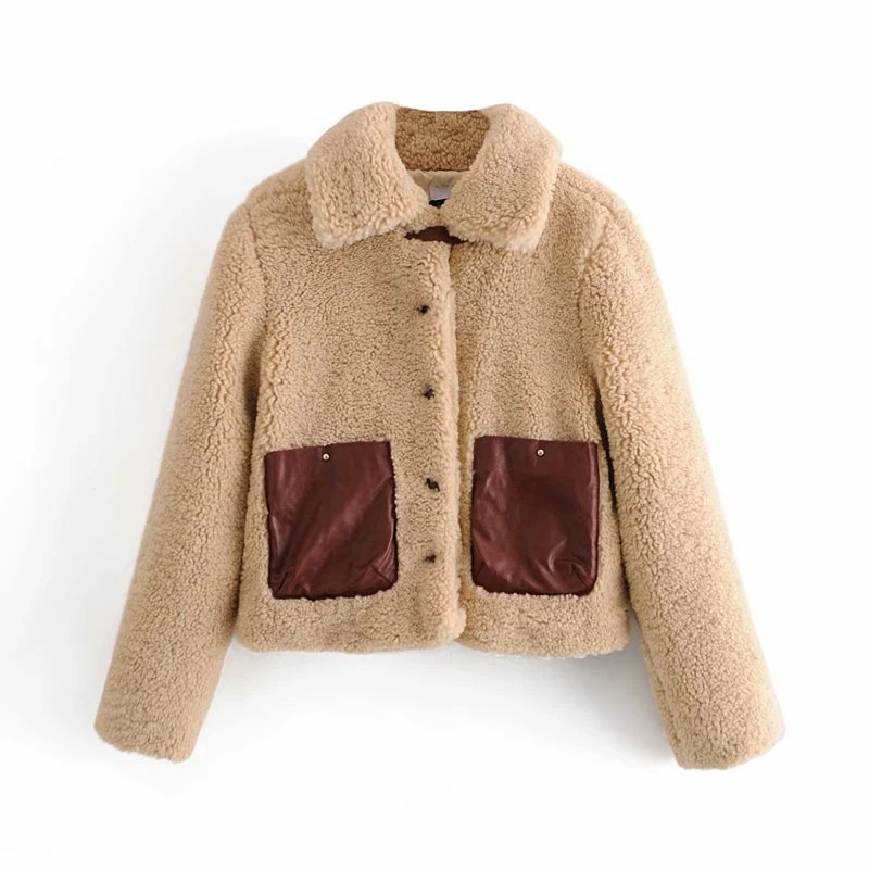 Nice Casual Woman Camel Oversized Patchwork Lambswool Coat Fad Vintage Ladies Autumn Warm Jacket Female Fashion Loose Outerwear
Nice Casual Woman Camel Oversized Patchwork Lambswool Coat Fad Vintage Ladies Autumn Warm Jacket Female Fashion Loose Outerwear
