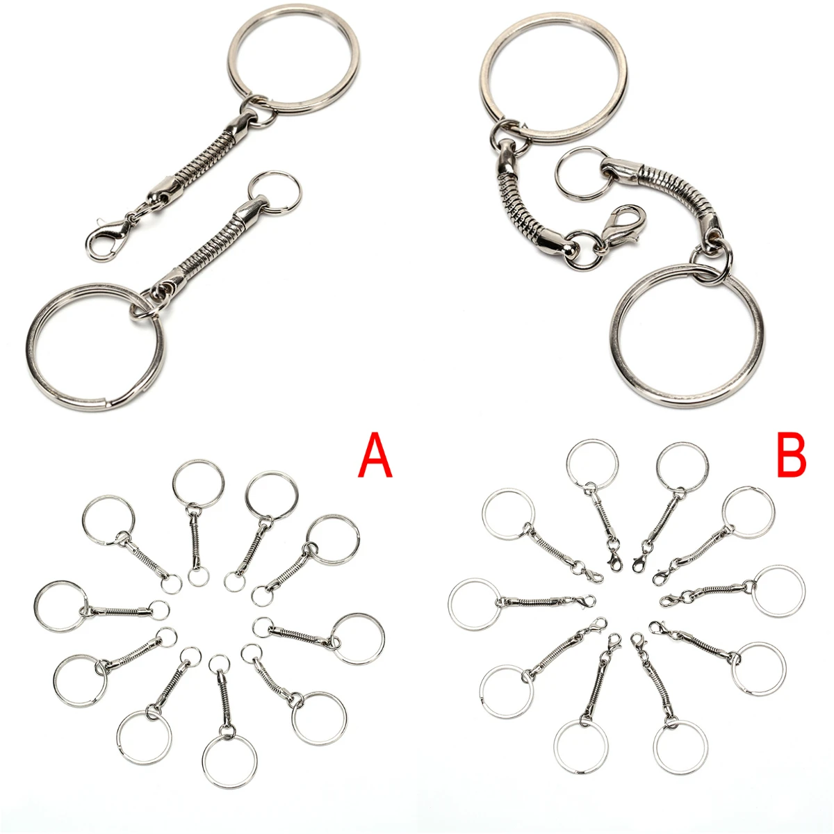 10 PCS Snake Chain Key Rings DIY Jewelry Findings Components Handmade Craft Jewelry Accessories
10 PCS Snake Chain Key Rings DIY Jewelry Findings Components Handmade Craft Jewelry Accessories