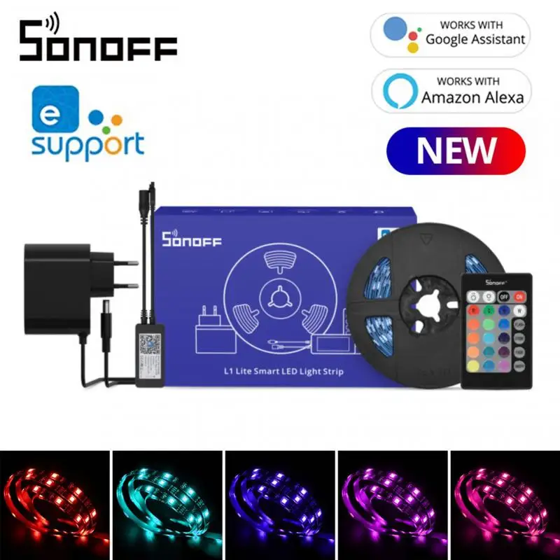 

SONOFF L1 Lite 5M RGB Wifi Smart LED Light Strip EU/US Timer Group Control Dance With Music Works With Alexa And Google Home