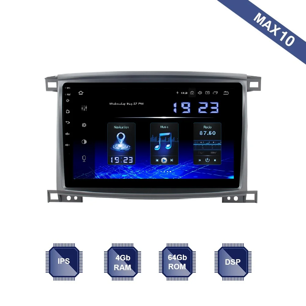Автомагнитола 1 DIN Android 10 0 для Toyota Land cruiser мультимедиа LC100 2003 2008 Lexus GPS LX 470 4 ГБ 64 Bluetooth