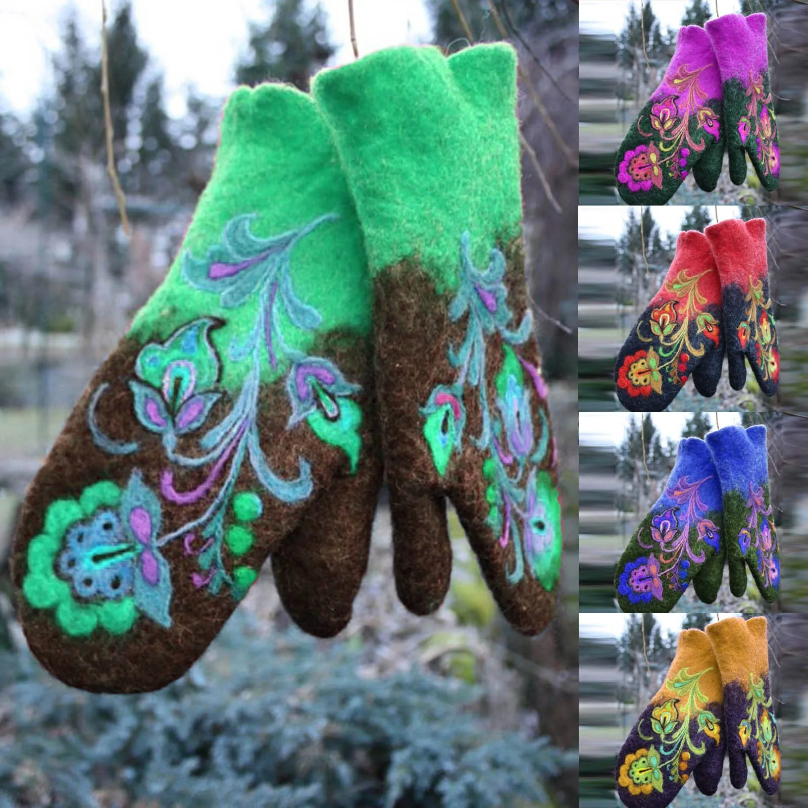 1 Pairs Creative Gloves Women's Imitation Cashmere Colorful Embroidered Winter Thick Warm Mittens Valentine's Day Gift 
1 Pairs Creative Gloves Women's Imitation Cashmere Colorful Embroidered Winter Thick Warm Mittens Valentine's Day Gift