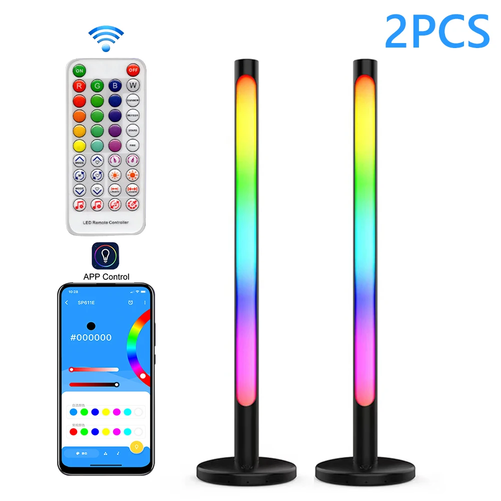 2pcs Sets RGB Colorful Pickup Rhythm Night Light Strip Music Backlights APP Control Party Computer Atmosphere Ambient Lamp Bar
2pcs Sets RGB Colorful Pickup Rhythm Night Light Strip Music Backlights APP Control Party Computer Atmosphere Ambient Lamp Bar