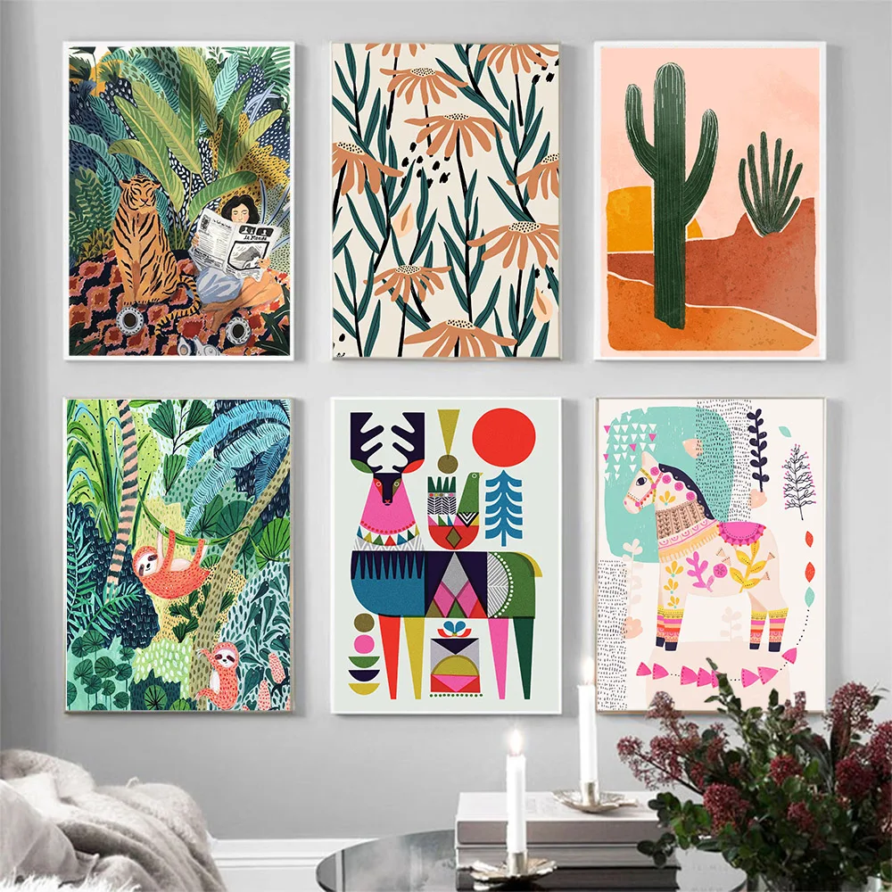 Modern Abstract Colorful Animal Plant Canvas Painting Poster Nordic Picture Decoration Wall Pictures For Living Room Home Decor
Modern Abstract Colorful Animal Plant Canvas Painting Poster Nordic Picture Decoration Wall Pictures For Living Room Home Decor