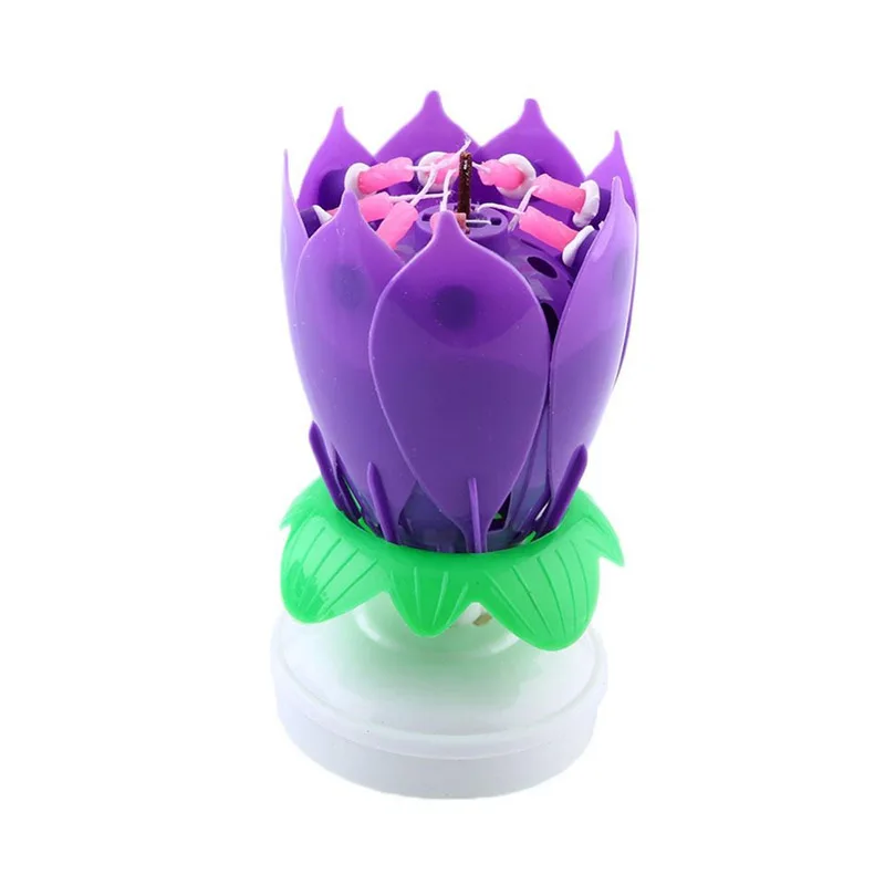 1pcs Candle Lotus Flower Romantic Rotating Happy Birthday Music Play Lotus Candle Magic Musical Candle Flower Cake Decoration 
1pcs Candle Lotus Flower Romantic Rotating Happy Birthday Music Play Lotus Candle Magic Musical Candle Flower Cake Decoration