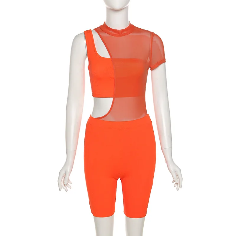 Casual Women Tracksuit Sheer Mesh Two Piece Set Biker Two Piece Set Sportsuit Summer Clothes For Women Outfit
Casual Women Tracksuit Sheer Mesh Two Piece Set Biker Two Piece Set Sportsuit Summer Clothes For Women Outfit