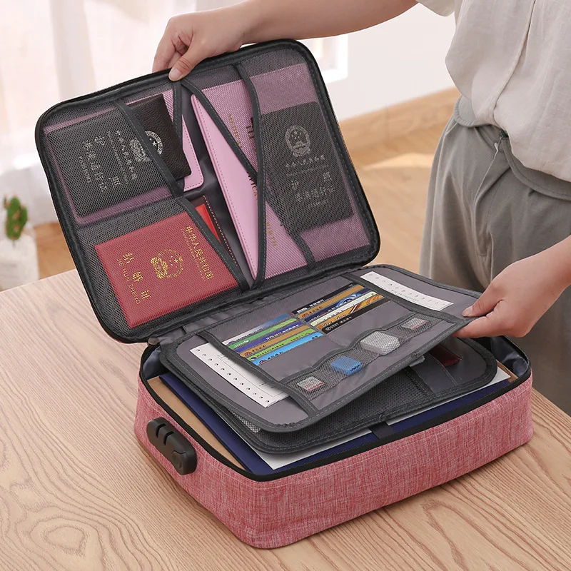 Important Document Ticket Bag Waterproof Password Lock Storage Organizer Home Trave Certificates Files Folder Cards Storage Bag
Important Document Ticket Bag Waterproof Password Lock Storage Organizer Home Trave Certificates Files Folder Cards Storage Bag