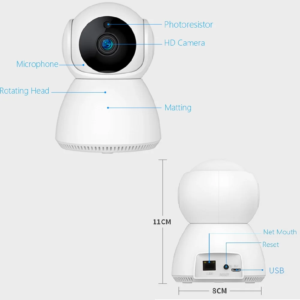 Xiaovv Q8 1080P IP камера Wifi Детский Монитор 360 ° панорамная PTZ беспроводная веб V380 ночное