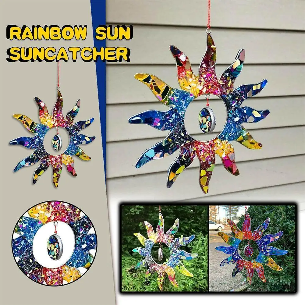 Rainbow Sun Shape Pendant Home Living Room Wall Window Decoration Decoration Garden Handicraft Pendant 
Rainbow Sun Shape Pendant Home Living Room Wall Window Decoration Decoration Garden Handicraft Pendant