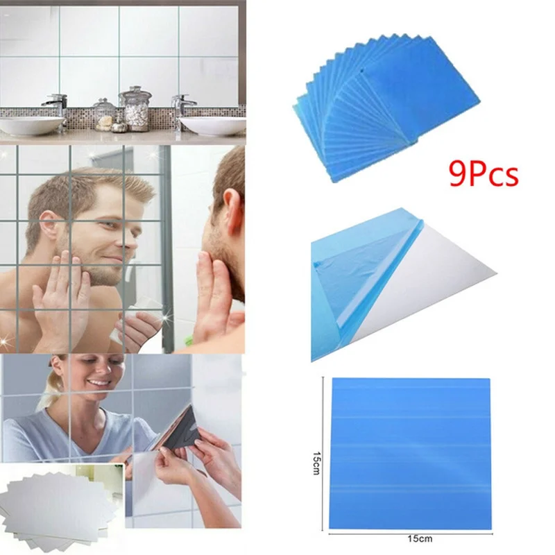 9 Pcs 15*15cm 3D Self Adhesive Wallpapers Square Bathroom Mirror Tile Wall Stickers Mosaic Room Makeup Decor Room Decoration
9 Pcs 15*15cm 3D Self Adhesive Wallpapers Square Bathroom Mirror Tile Wall Stickers Mosaic Room Makeup Decor Room Decoration