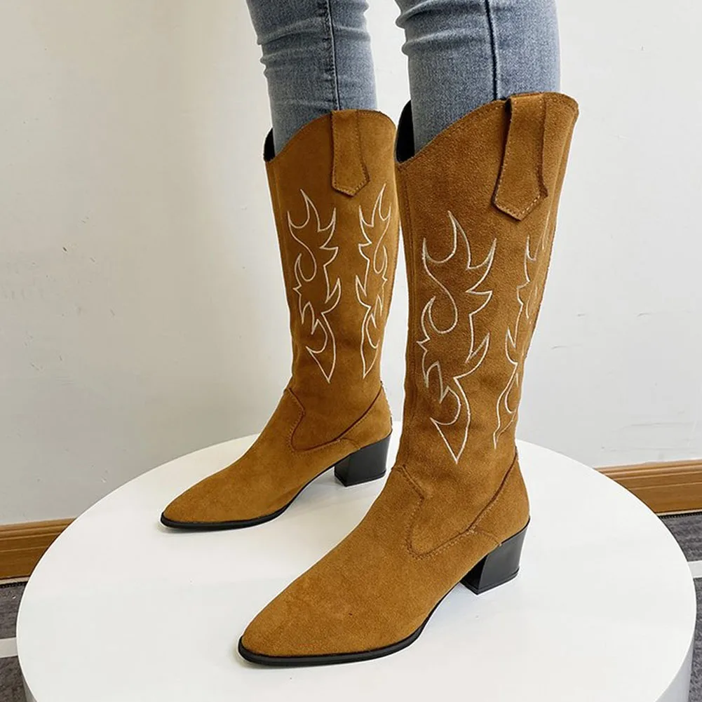 Fashion Solid mid-calf Square Heel Comfy Flock Women Shoes Pointed Toe Concise Great Quality Western Boots
Fashion Solid mid-calf Square Heel Comfy Flock Women Shoes Pointed Toe Concise Great Quality Western Boots