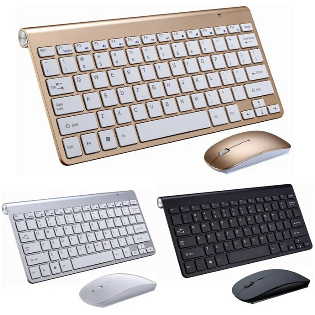 Портативная беспроводная клавиатура для Mac ноутбука ТВ приставки 2 4G мини мышь