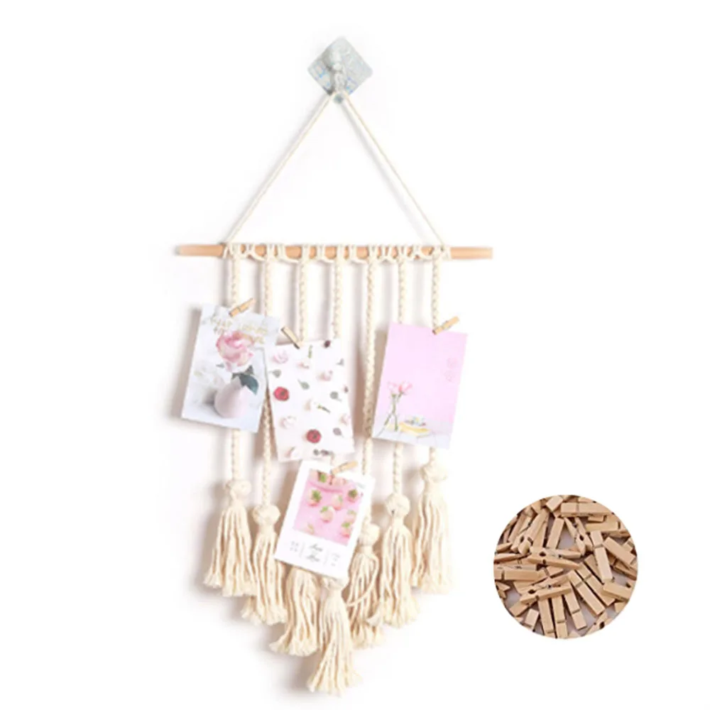 Tassel Wall Decoration Hanging Picture Finishing Bag Suitable for Wall Bedroom Home Decoration With 25 Wooden Clips
Tassel Wall Decoration Hanging Picture Finishing Bag Suitable for Wall Bedroom Home Decoration With 25 Wooden Clips