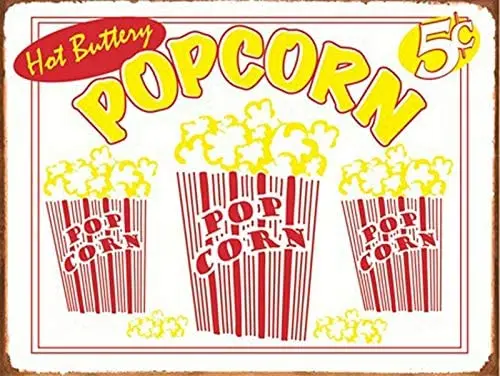 Hot Buttery Popcorn Poster Retro Tin Sign for Street Garage Home StoreWall Decoration Crafts Metal Tin Sign 8x12inch
Hot Buttery Popcorn Poster Retro Tin Sign for Street Garage Home StoreWall Decoration Crafts Metal Tin Sign 8x12inch