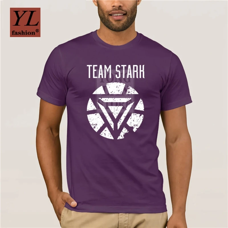 Fashion Robert Downey Jr T Shirt Team Stark Civil War Printed Shirt