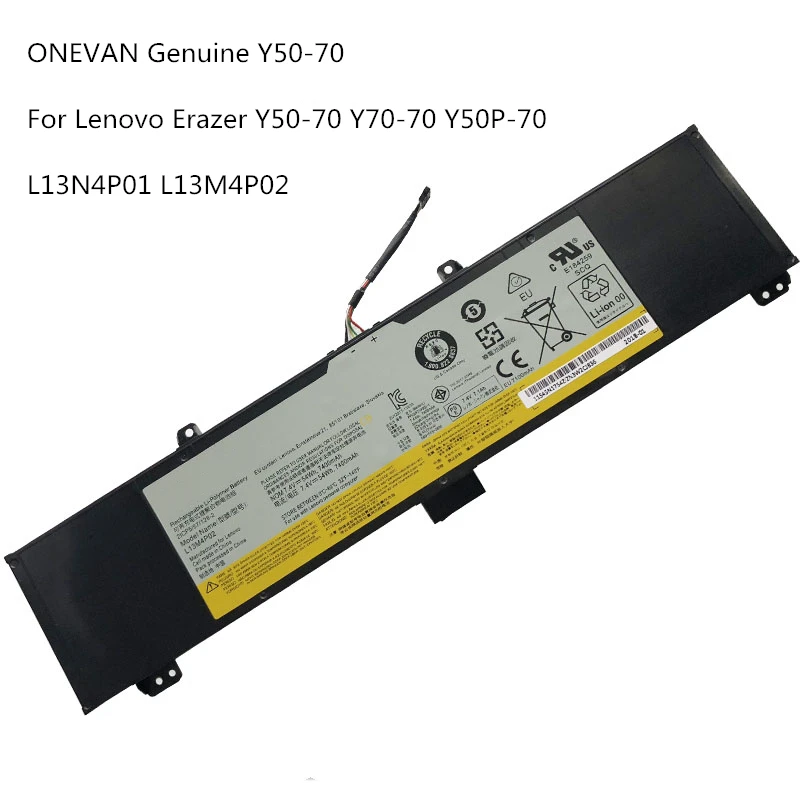 Фото ONEVAN оригинальный Y50 70 Аккумулятор для ноутбука Lenovo Y70 121500250 планшет Замена L13M4P02(China)