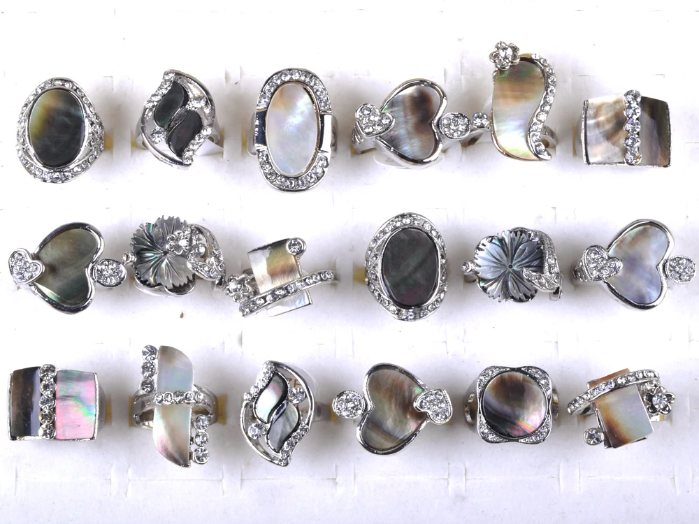 Кольцо Стразы с натуральным камнем и жемчугом, 20 шт. 
Кольцо Стразы с натуральным камнем и жемчугом, 20 шт.