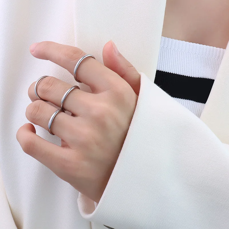 Minimalist Pink Gold Color Stainless Steel 2mm Rings For Women Accessories, Trendy Woman's Ring Silver Color Finger Jewelry
Minimalist Pink Gold Color Stainless Steel 2mm Rings For Women Accessories, Trendy Woman's Ring Silver Color Finger Jewelry