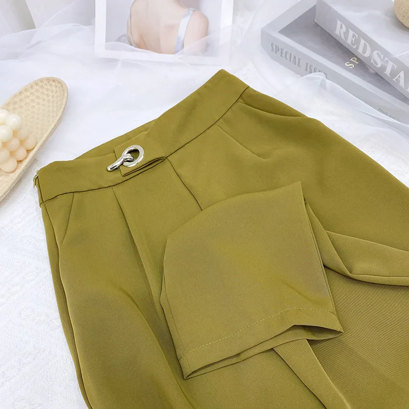New Casual Women Solid Office Straight Pants Ladies Fashion High-waisted Thinner All-match Trousers Polyester Bloomers
New Casual Women Solid Office Straight Pants Ladies Fashion High-waisted Thinner All-match Trousers Polyester Bloomers