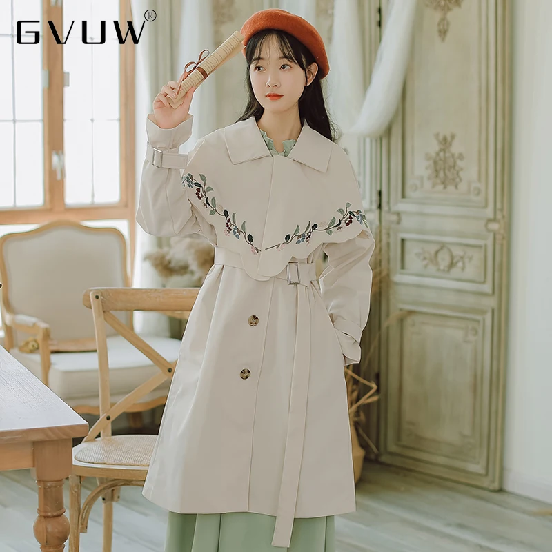 GVUW French Lapel embroidered windbreaker coat 2021 new medium long small temperament autumn versatile coat
GVUW French Lapel embroidered windbreaker coat 2021 new medium long small temperament autumn versatile coat