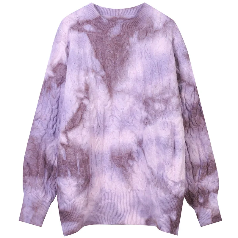 Undefined Tie DIe OVersized Sweater Women Round neck Loose Knitted PUllover Sweaters Jumper Harajuku Top streetwear
Undefined Tie DIe OVersized Sweater Women Round neck Loose Knitted PUllover Sweaters Jumper Harajuku Top streetwear