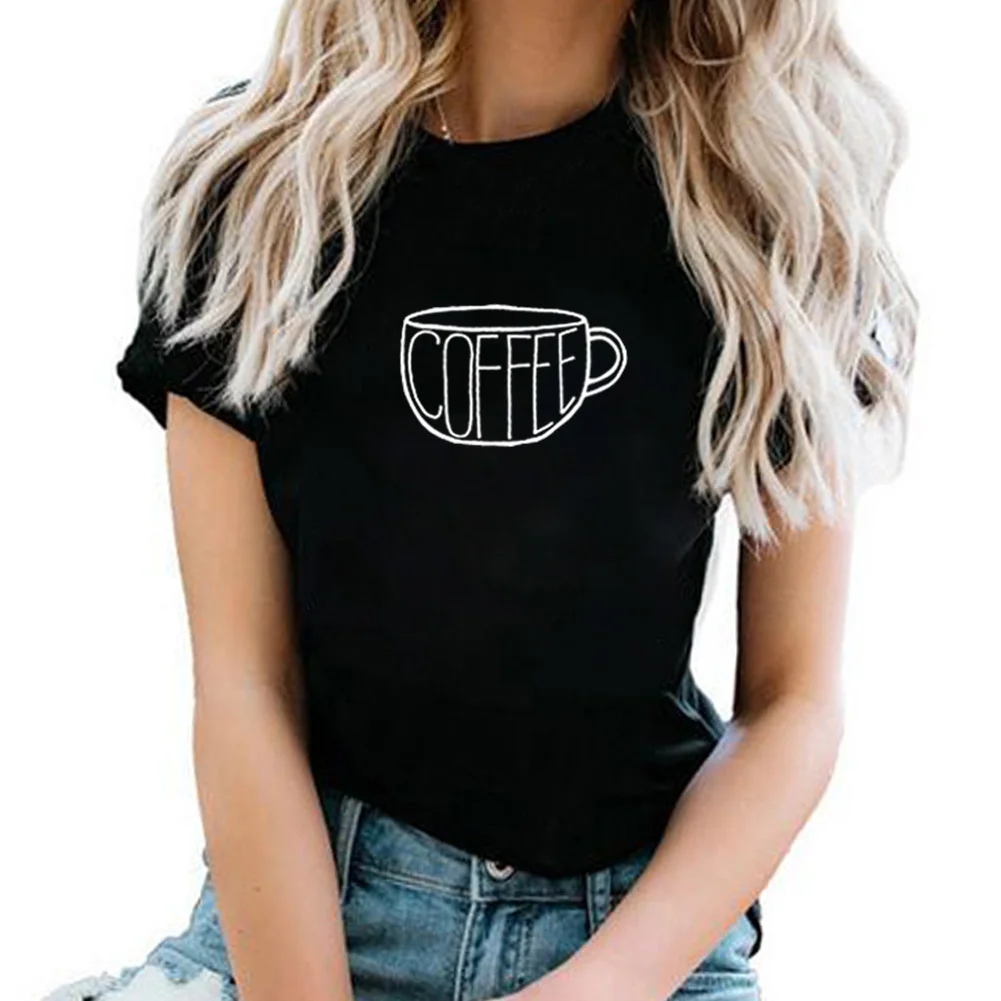 Coffee Print Summer T-shirt Women O-neck Cotton Short Sleeve Funny Tshirt Women Top Loose T-shirt Femme Black White
Coffee Print Summer T-shirt Women O-neck Cotton Short Sleeve Funny Tshirt Women Top Loose T-shirt Femme Black White