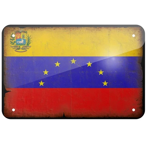 Модный Печатный металлический знак Венесуэла флаг с винтажным дизайном, маленький 8x12 дюймов-Новорожденный блонд 
Модный Печатный металлический знак Венесуэла флаг с винтажным дизайном, маленький 8x12 дюймов-Новорожденный блонд