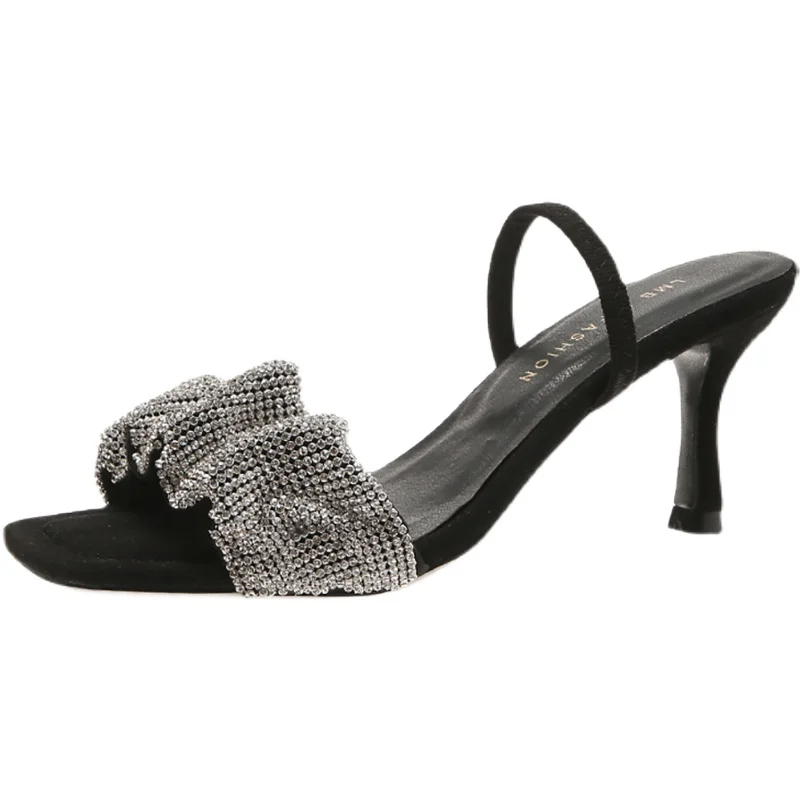 Sandals For Women Girl Peep-Toe Shoes Slip On Square Head Rhinestone Middle Heel Lazy Sexy Summer Beach Outdoor QIWN 26711011
Sandals For Women Girl Peep-Toe Shoes Slip On Square Head Rhinestone Middle Heel Lazy Sexy Summer Beach Outdoor QIWN 26711011