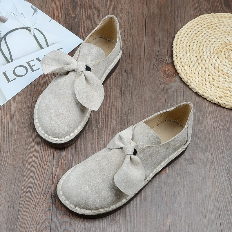 Mori Oxford Soft-sole Womens Shoes Retro Flat Casual Single Shoe Butterfly-knot Small Fresh Literary Handmade Flats | Обувь