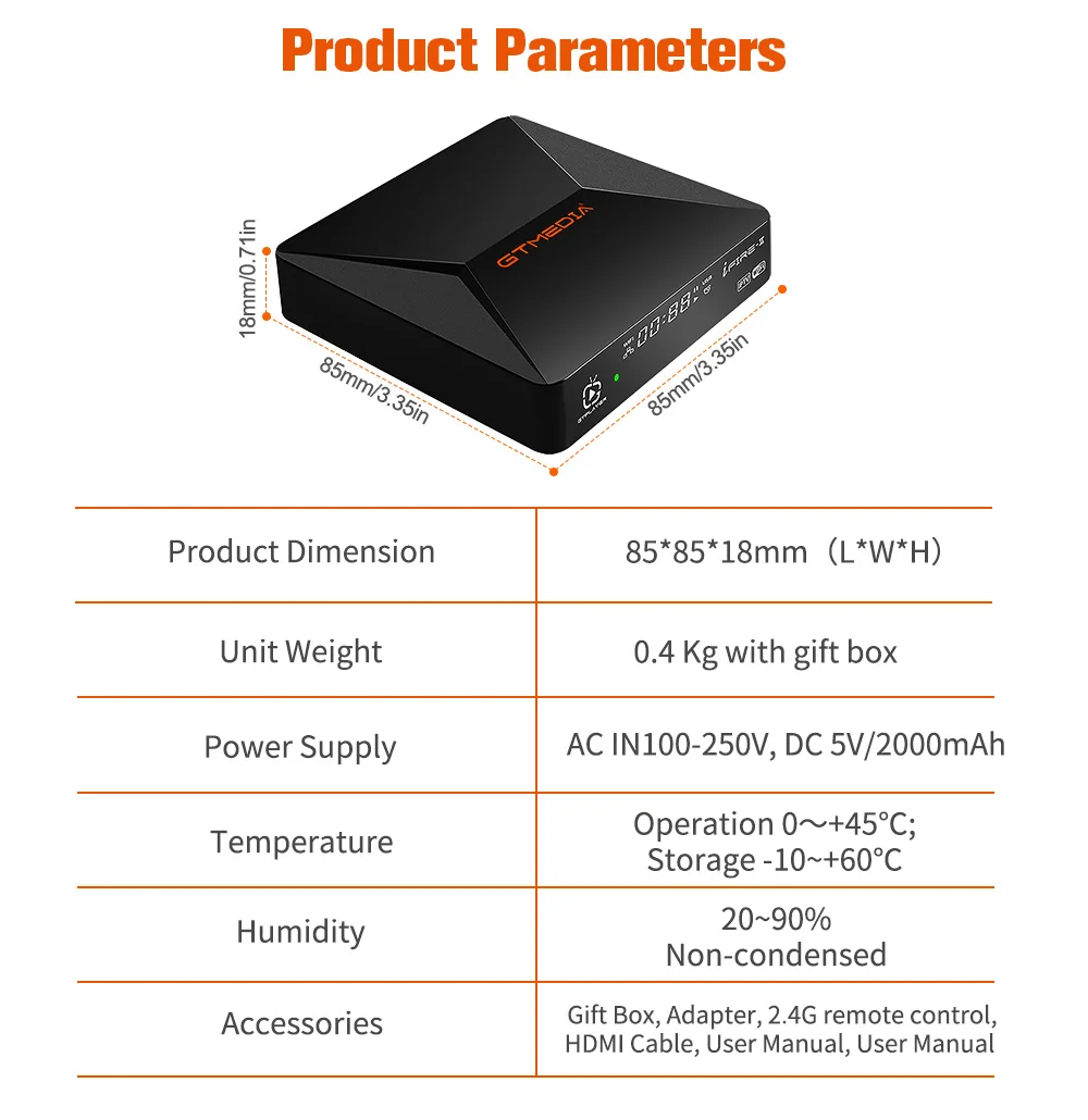 GtMedia Ifire2 FULL HD Digital Set Top Box 2.4G Wireless HEVC 10bit Multimedia Player Internet TV Receiver Box Ship from Spain
GtMedia Ifire2 FULL HD Digital Set Top Box 2.4G Wireless HEVC 10bit Multimedia Player Internet TV Receiver Box Ship from Spain