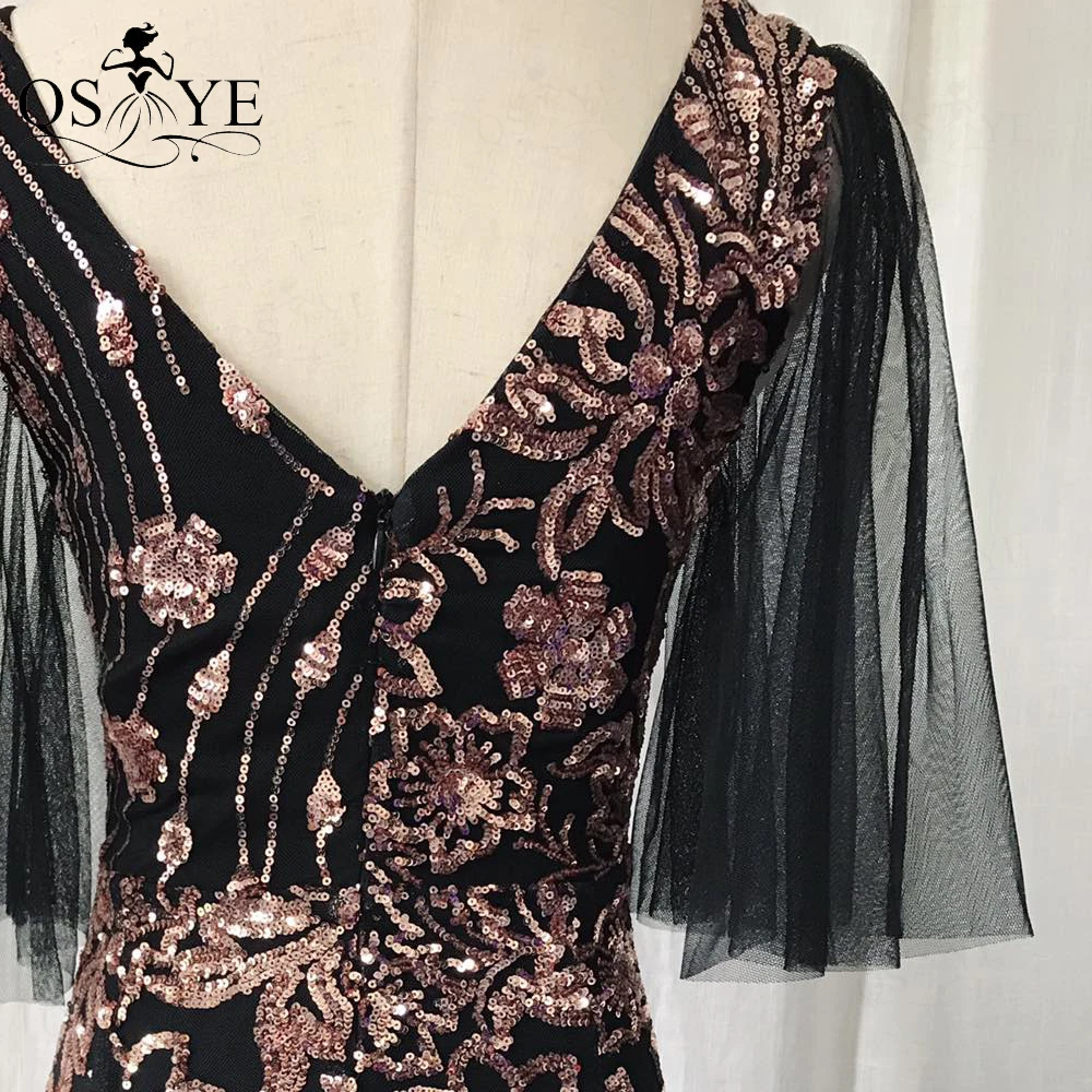 Black Evening Dresses Golden Lace Prom Gown with Sleeves Gold Appliques Party Dress Mermaid Sequin Lace Long Formal Gown Vestido 
Black Evening Dresses Golden Lace Prom Gown with Sleeves Gold Appliques Party Dress Mermaid Sequin Lace Long Formal Gown Vestido