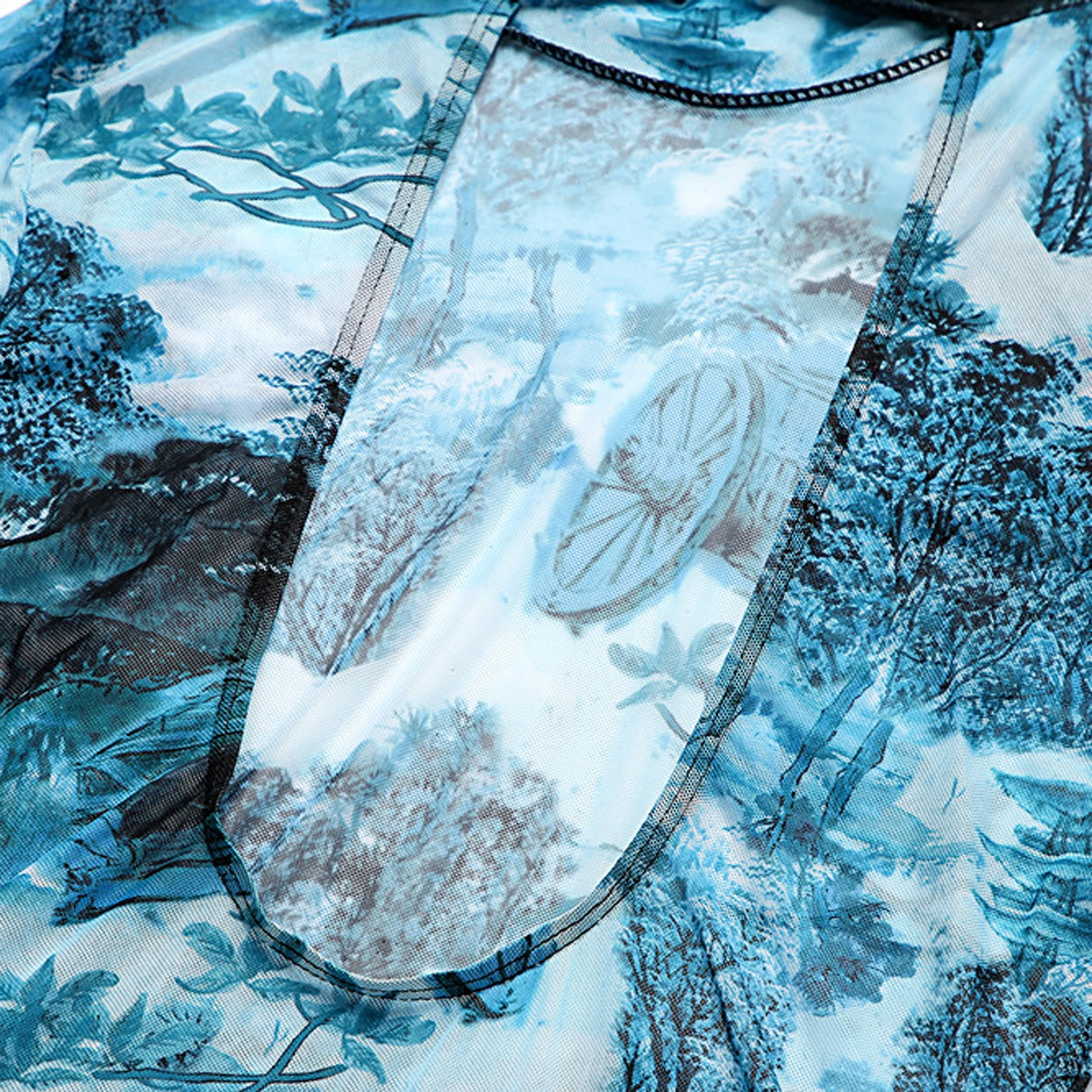 Meihuida Women Two Piece Swimsuits Sets, Mock Neck Long Sleeve Printed Mesh Bodysuit Monokini with Halter Bra 
Meihuida Women Two Piece Swimsuits Sets, Mock Neck Long Sleeve Printed Mesh Bodysuit Monokini with Halter Bra