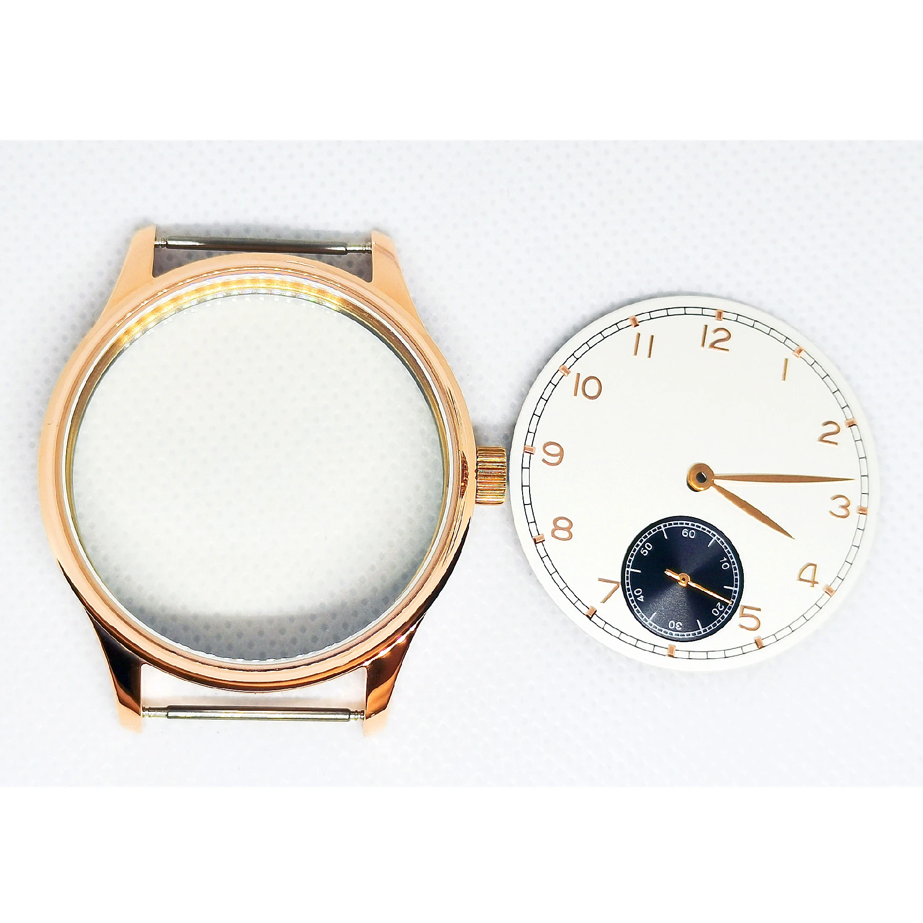 44MM Watch Part Stainless Steel Rose Gold Cases Dial And Hands Fit Eta 6498 St3620 Manual Movement
44MM Watch Part Stainless Steel Rose Gold Cases Dial And Hands Fit Eta 6498 St3620 Manual Movement