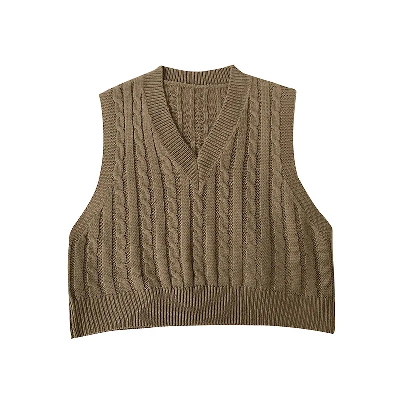 Autumn Winter Preppy Style Sweater Vests Women Fashion All-match V Neck Sleeveless Pure Color Twist Knitted Chic Short Pullovers
Autumn Winter Preppy Style Sweater Vests Women Fashion All-match V Neck Sleeveless Pure Color Twist Knitted Chic Short Pullovers