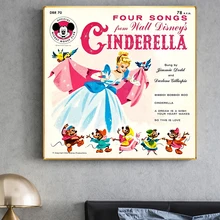 Cinderella Album Record LP Cover Poster Prints Mickey Mouse Club Bibbid Bobbidi Boo Spell Canvas Painting Wall Art Home Decor