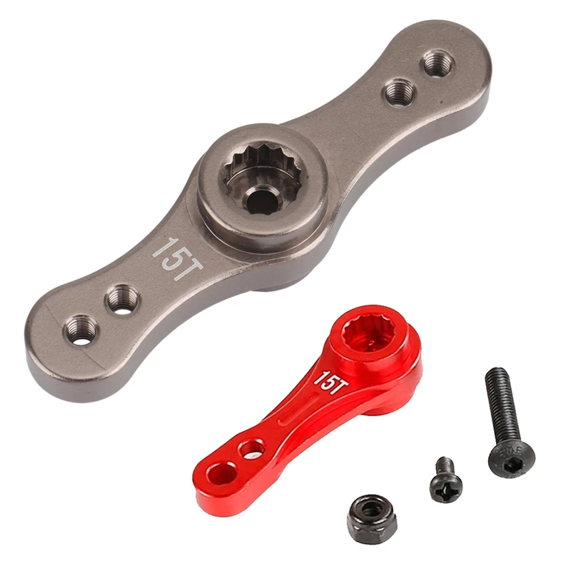 2 Set RC Car Part: 1 Pcs CNC Alloy Double Side With 15T 17T Servo Arm & 1 Set 15/17T Double-Sided Tooth Servo Arm
2 Set RC Car Part: 1 Pcs CNC Alloy Double Side With 15T 17T Servo Arm & 1 Set 15/17T Double-Sided Tooth Servo Arm