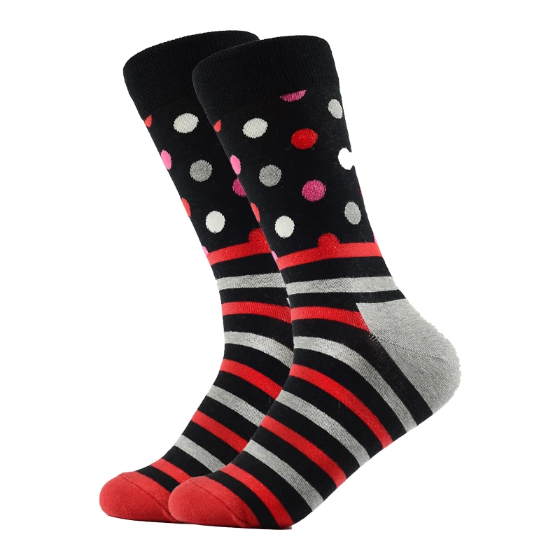 Лидер продаж мужские носки Новые красочные хлопковые Классические счастливые