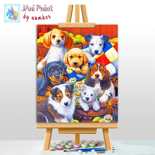 Картина по номерам «собаки-семья»
Картина по номерам «собаки-семья»
