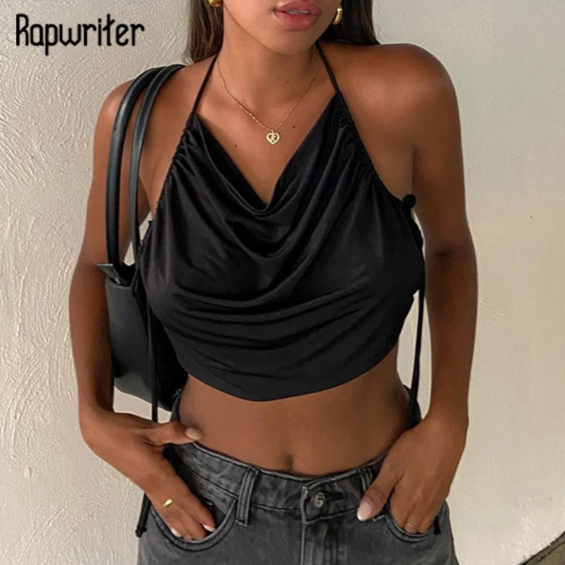Rapwriter Sexy Backless Crop Top Lace Up Halter Top 2021 Women Skinny Corset Harajuku Sleeveless Spaghetti Strap Top Nightclub
Rapwriter Sexy Backless Crop Top Lace Up Halter Top 2021 Women Skinny Corset Harajuku Sleeveless Spaghetti Strap Top Nightclub