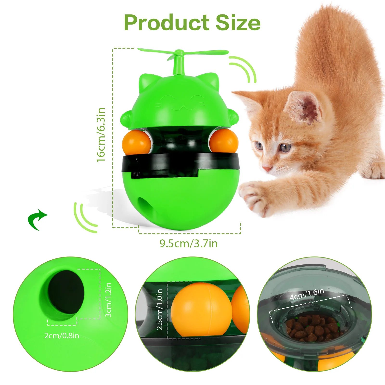 Multifunction Interactive Cat Toy Tumbler Rotation Auto Leakage Food Ball Cat Toy Food Container Dispenser Cat Self Teaser Stick
Multifunction Interactive Cat Toy Tumbler Rotation Auto Leakage Food Ball Cat Toy Food Container Dispenser Cat Self Teaser Stick